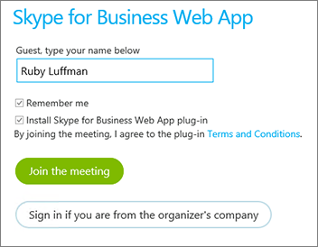Skype for business web access portal